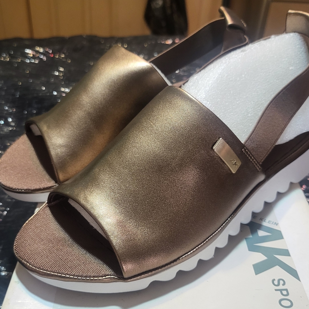 Anne Klein Women's Metallic Sandals Bronze